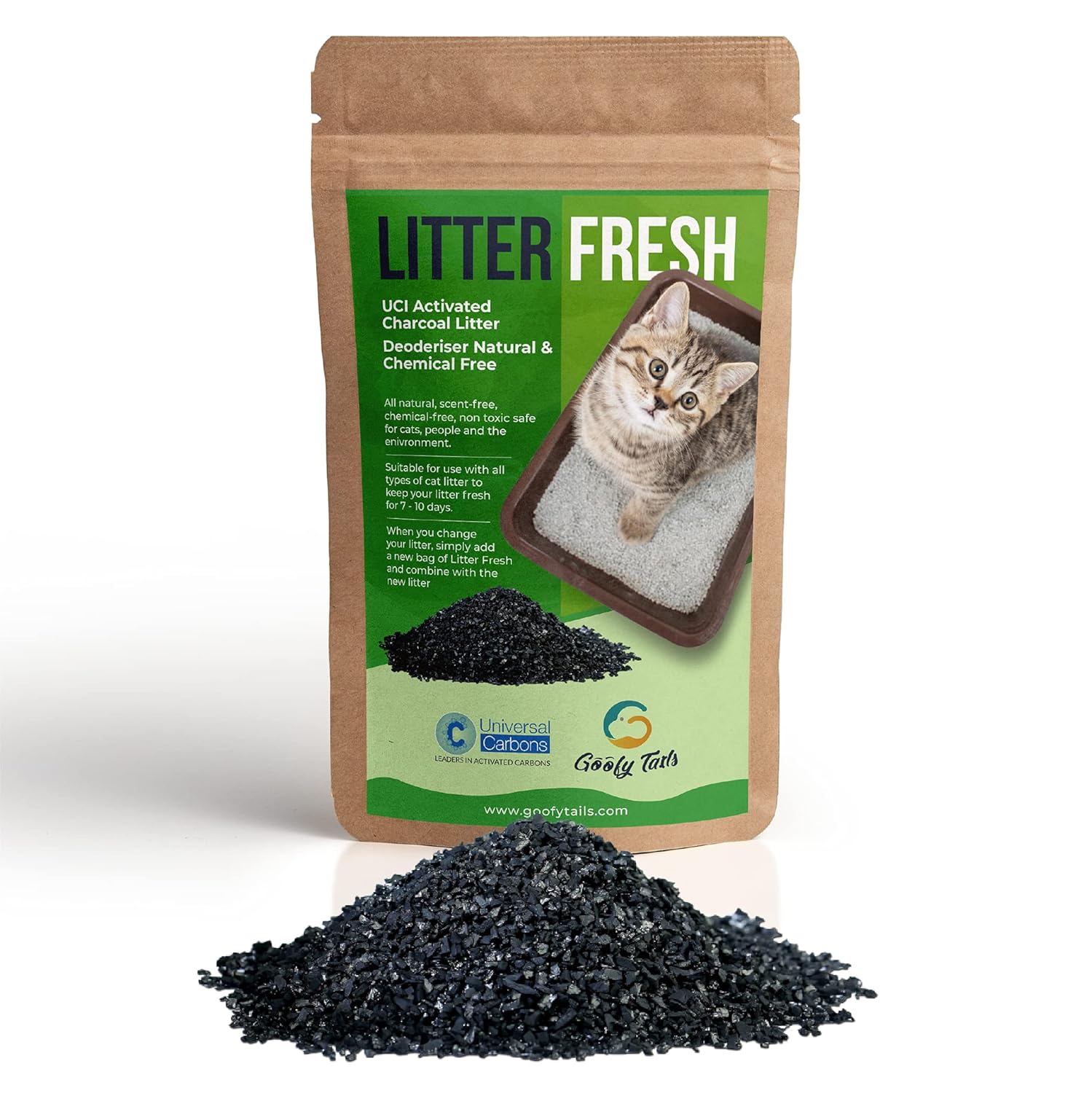 Goofy Tails Cat Litter Activated Charcoal Deodorizer 200g|Cat Litter Accessories for Odour Free Cat Litter Box| Cat Box Odour Eliminator| Ideal Topper for Cat Litter Sand| Cat Litter Box Deodorizer Goofy Tails Cat Litter Activated Charcoal Deodorizer 200g|Cat Litter Accessories for Odour Free Cat Litter Box| Cat Box Odour Eliminator| Ideal Topper for Cat Litter Sand| Cat Litter Box Deodorizer