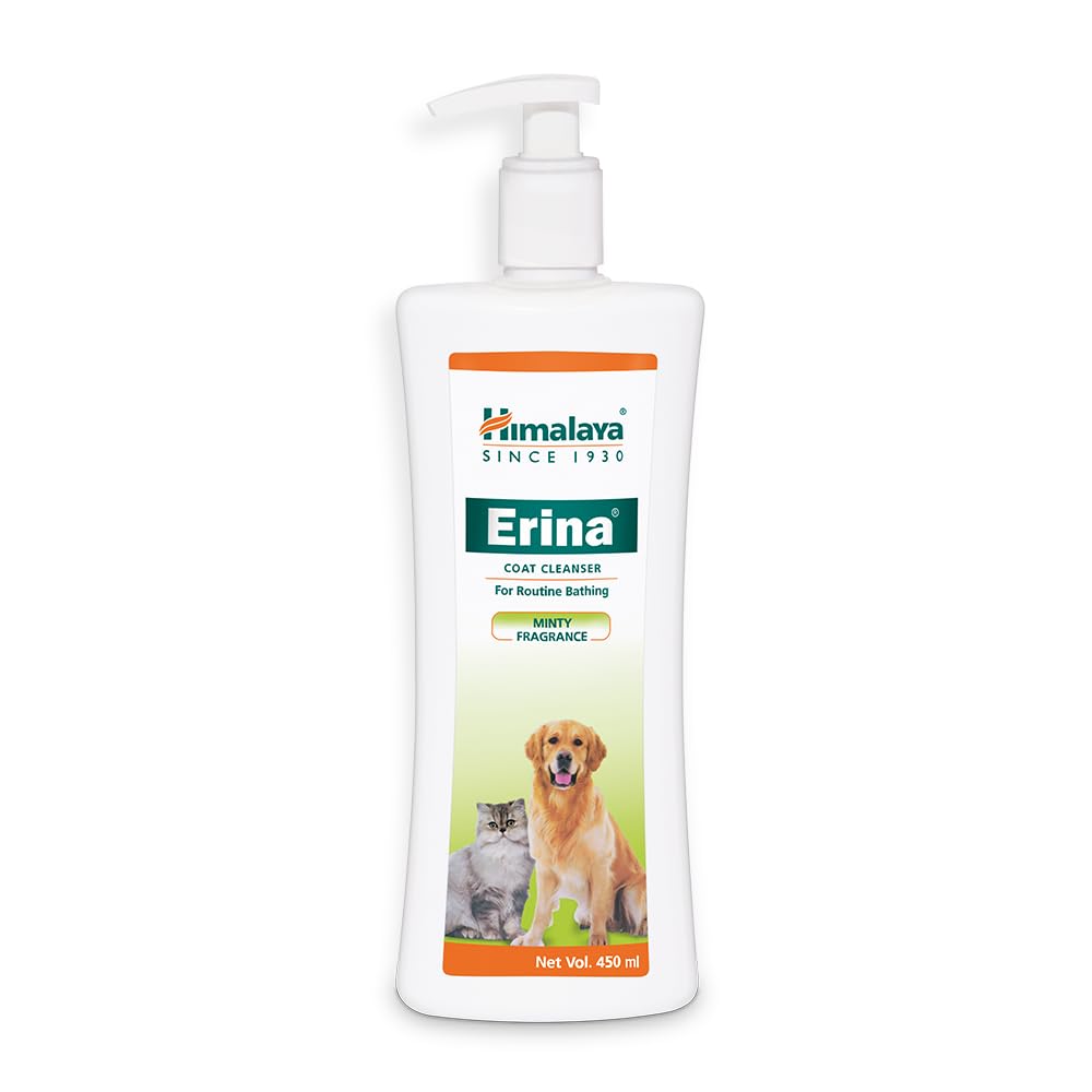 Himalaya Erina Coat Cleanser for Routine Bathing| Reduces Hairfall, Relieves Itchiness and Promotes Healthy Skin | 450 ML