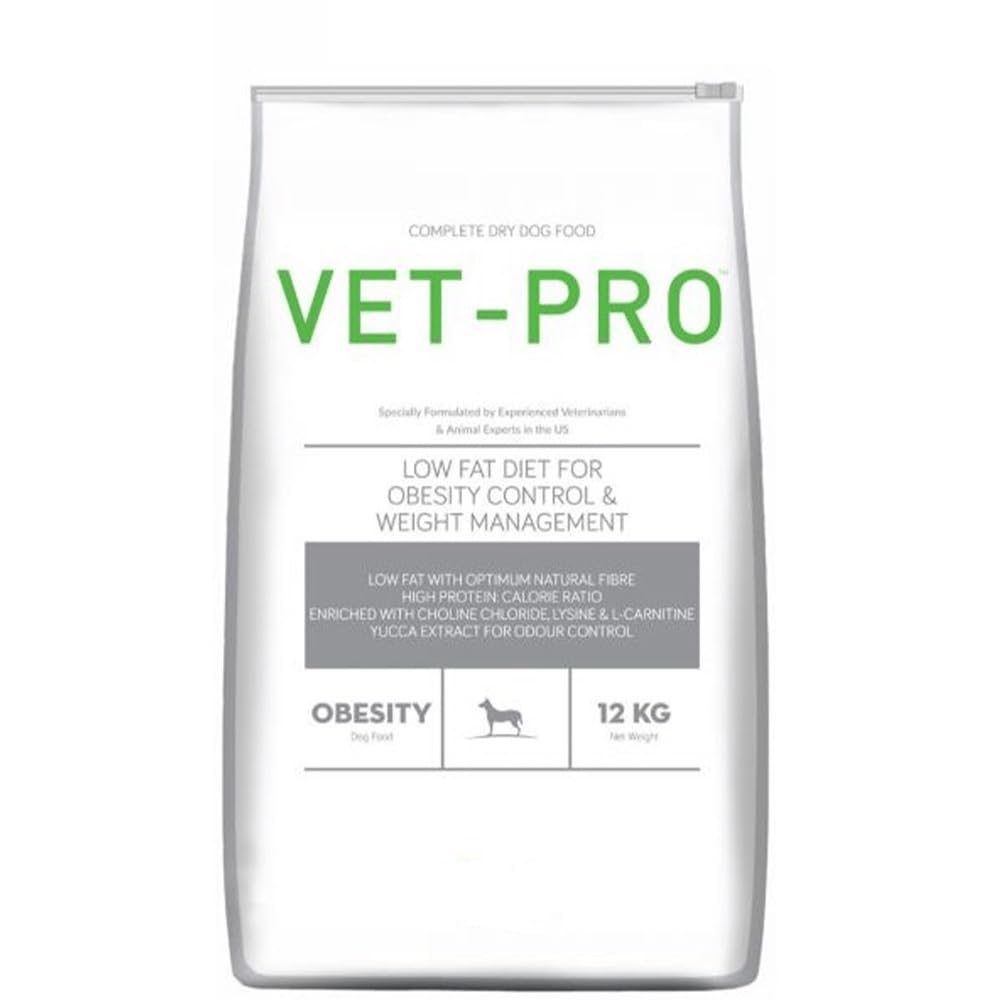 Vet PRO Obesity Pellet Adult Dog Food, Chicken Flavor, 12 KG,Pack of 1