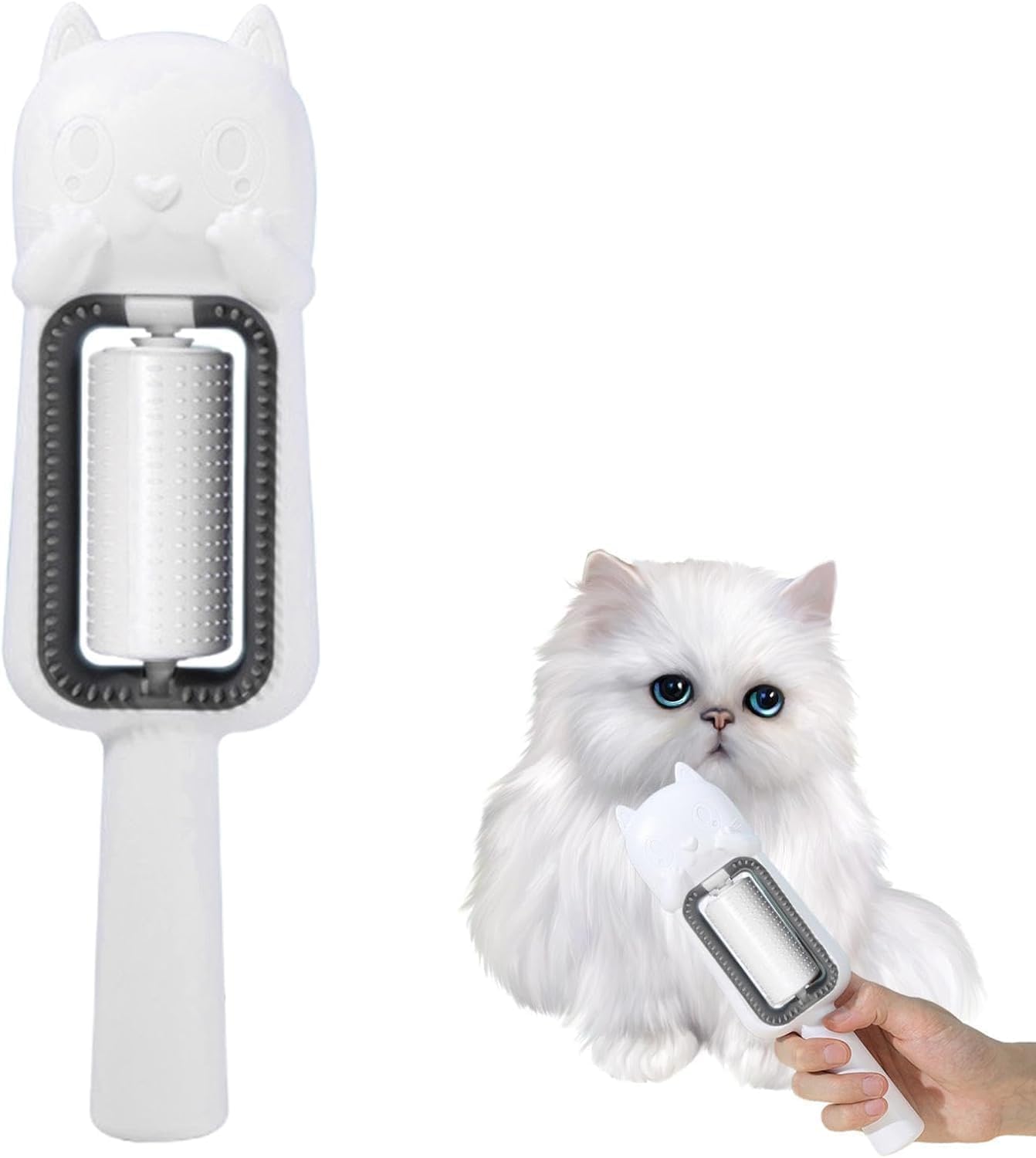Cat Sticky Brush Dog Hair Clean Tool | Pet Rolling Hair Cleaner Comb | Reusable Efficient Pet Hair Wiper Tool | Cat Grooming Accessory | Hair Removal Brush for Cat, Dog, Pet (1 Pc)
