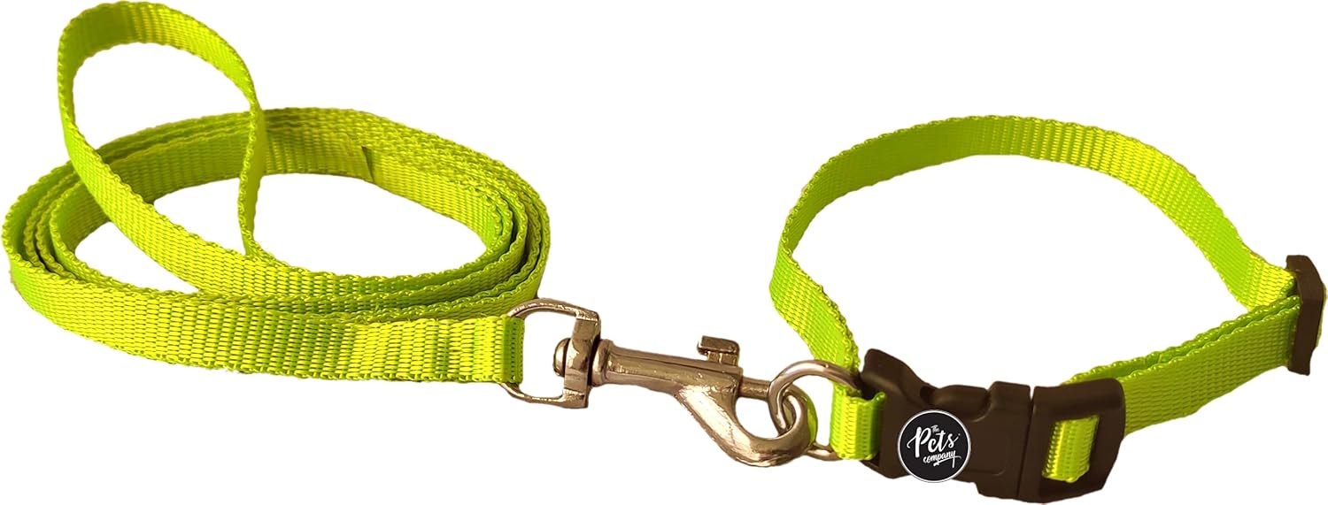 The Pets Company Leash and Collar Set Suitable for Puppies of All Dog Breeds, X Small, Green