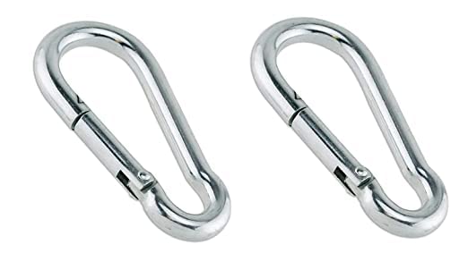 Dog Trust Multipurpose Safety Hook for Pets, Heavy Duty Eye Clasp – Spring Pet Buckle, Key Chain for Linking Dog Leash Collar – Silver (Pack of 2)