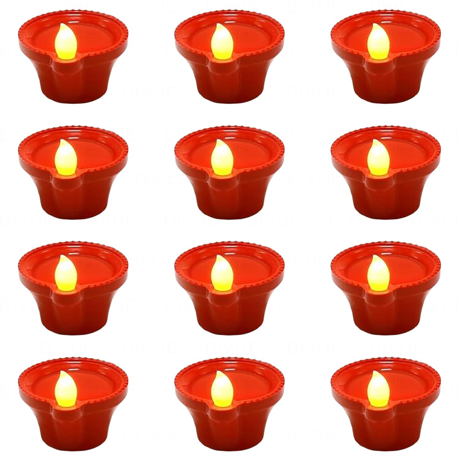 perpetual Water Sensor Diya for Home Decoration – 6 Pcs Electric Flameless & Smokeless LED Diya Lights, Candle for Home Decor, Diwali Festivals Decoration,Christmas,New Year, Festive(A)