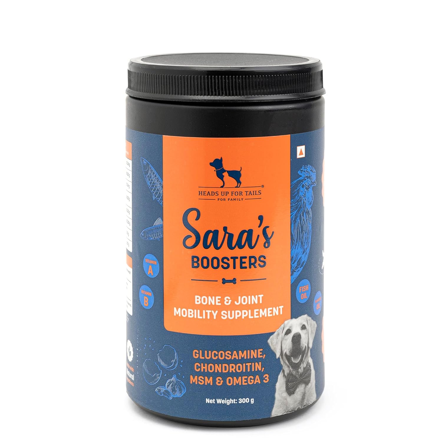 HUFT Sara’s Boosters Bone & Joint Mobility Dog Supplement – 300gm | Bone Strength & Gut Health | Promotes Flexibility | Multi-Nutrients | Healthy & Everyday Supplement | All Life Stages | All Breeds