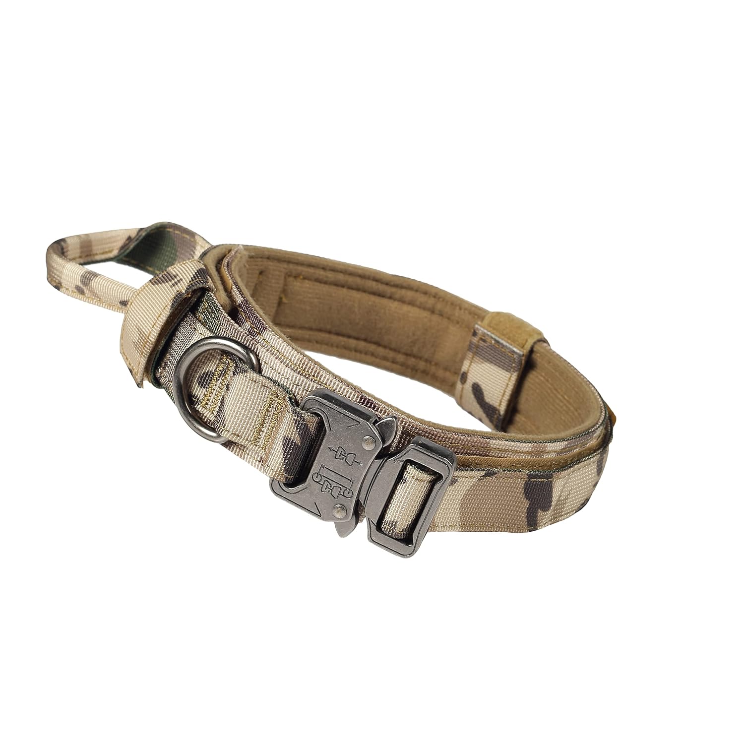 Pet a pet Tactical Military Dog Collar,Made With Premium Reinforced Nylon,Durable And Soft,Has Control Handle And Buckle Safety And Convenience,Adjustable (L,Camouflage,46 Cm,4 Cm)