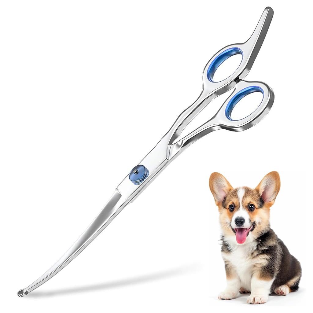 Zibuyu® Dog Grooming Scissors Pet Products, 6 inches Round Tips Pet Grooming Shears for Dog Cat on Face Paw Hair Trimming for Right and Left Handed Stainless Steel