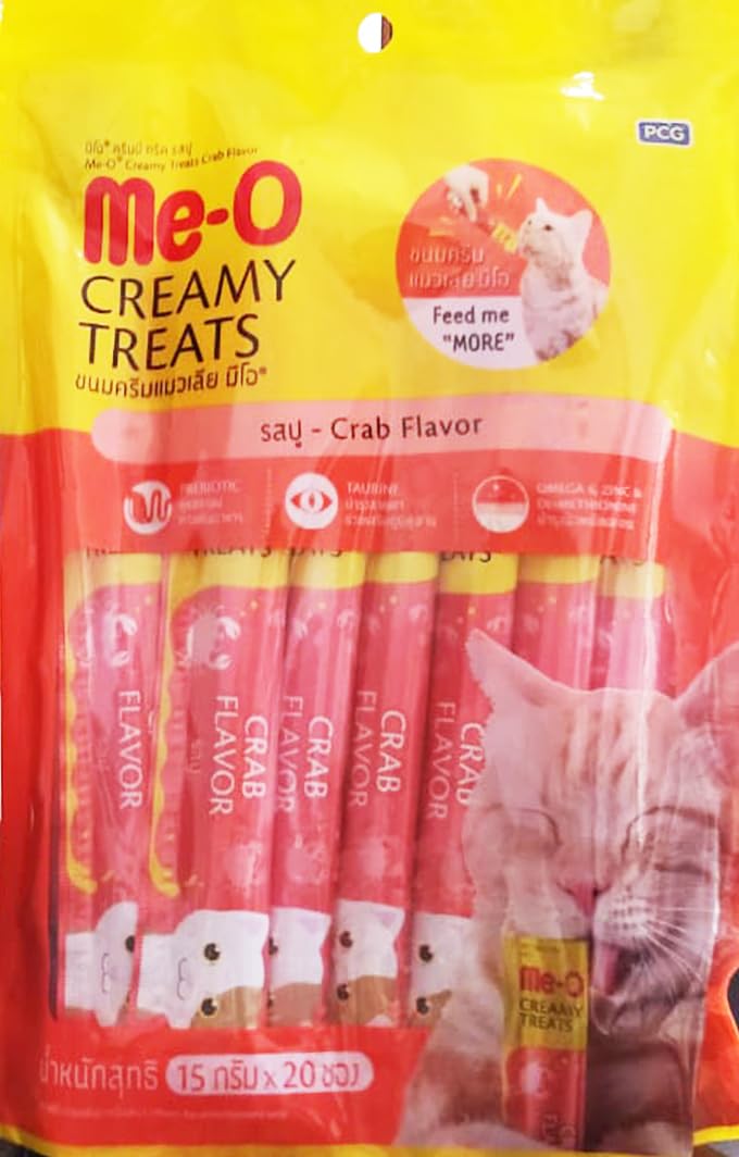 Me-O All Life Stages Creamy Cat Treat Crab Flavor (Pack of 20 Sticks)