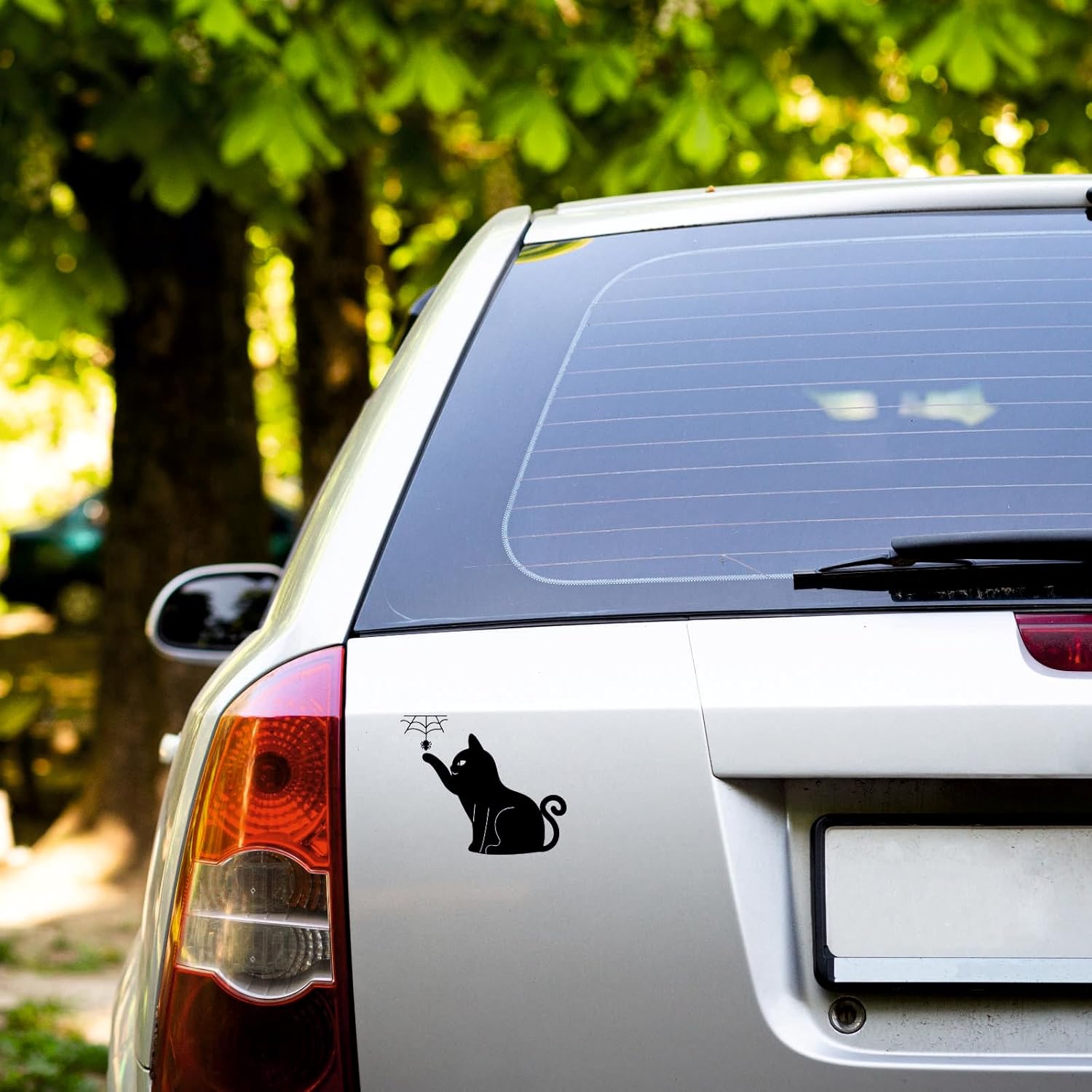 CVANU Pack of 2 Car Exterior Decal Cat Vinyl Self-Adhesive Waterproof Sticker for Car Vehicle Surface Black (5inchX6inch)_C731