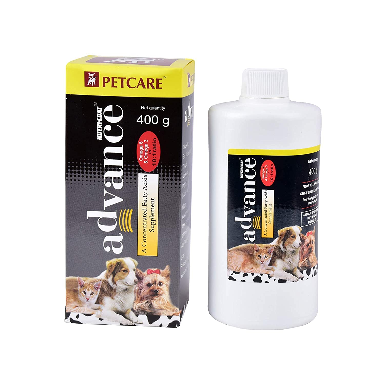 BTkviseQat PETCARE Nutricoat Advance Concentrated Fatty Acids Supplement 400 Gram, Liquid