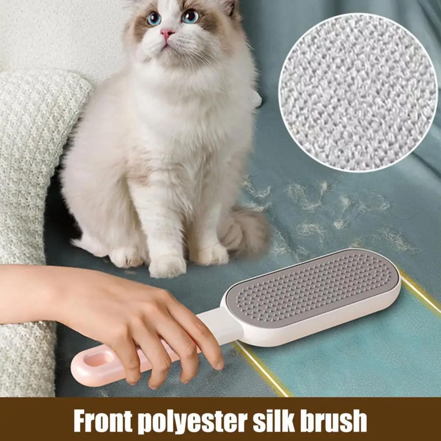 Episkey Pet Hair Fur Remover Brush Pets Self Cleaning Slicker Brush, Grooming Brush for Dogs & Cats Cleaning Slicker Brushes for Pet Massage-Self Cleaning Removes Tangled Hair (MINI PHR)