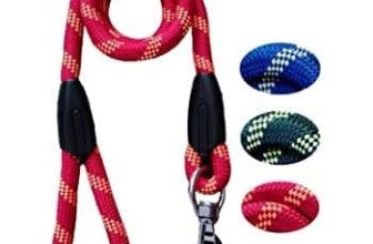 D&C PAWS Heavy-Duty Dog Rope Leash with Durable Metal Hook, Designed for Large and Giant Breed Dogs, Strong and Comfortable Leash for Walking and Training (Color May Vary)