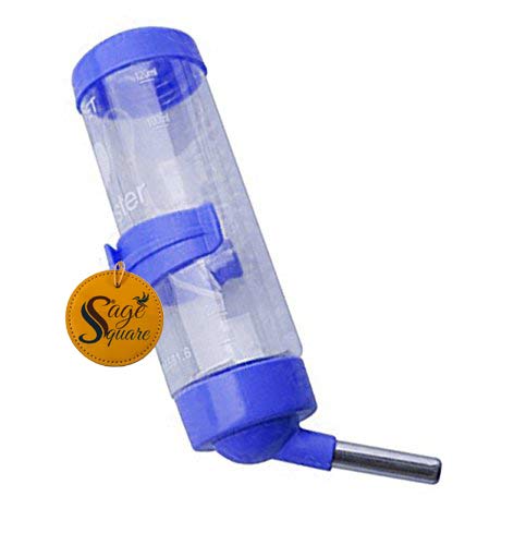 Leak Proof Cage Attachment Water Bottle Cum Feeder for Hamster/Guinea Pig/Rabbit/Puppy/Cat/Kitten/Dwarf/Gerbil/Mice/Ferret (1 Piece) (125 ml)