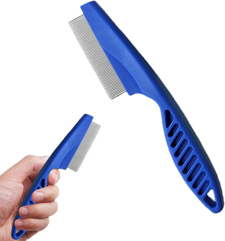 Dog Trust Multifunctional Pet Hair Comb Tear Stain Removal, Dog Lice Comb, Flea Brush for Cats, Suitable for small dogs puppies, 2 in 1 dog comb teeth stainless steel combing massage