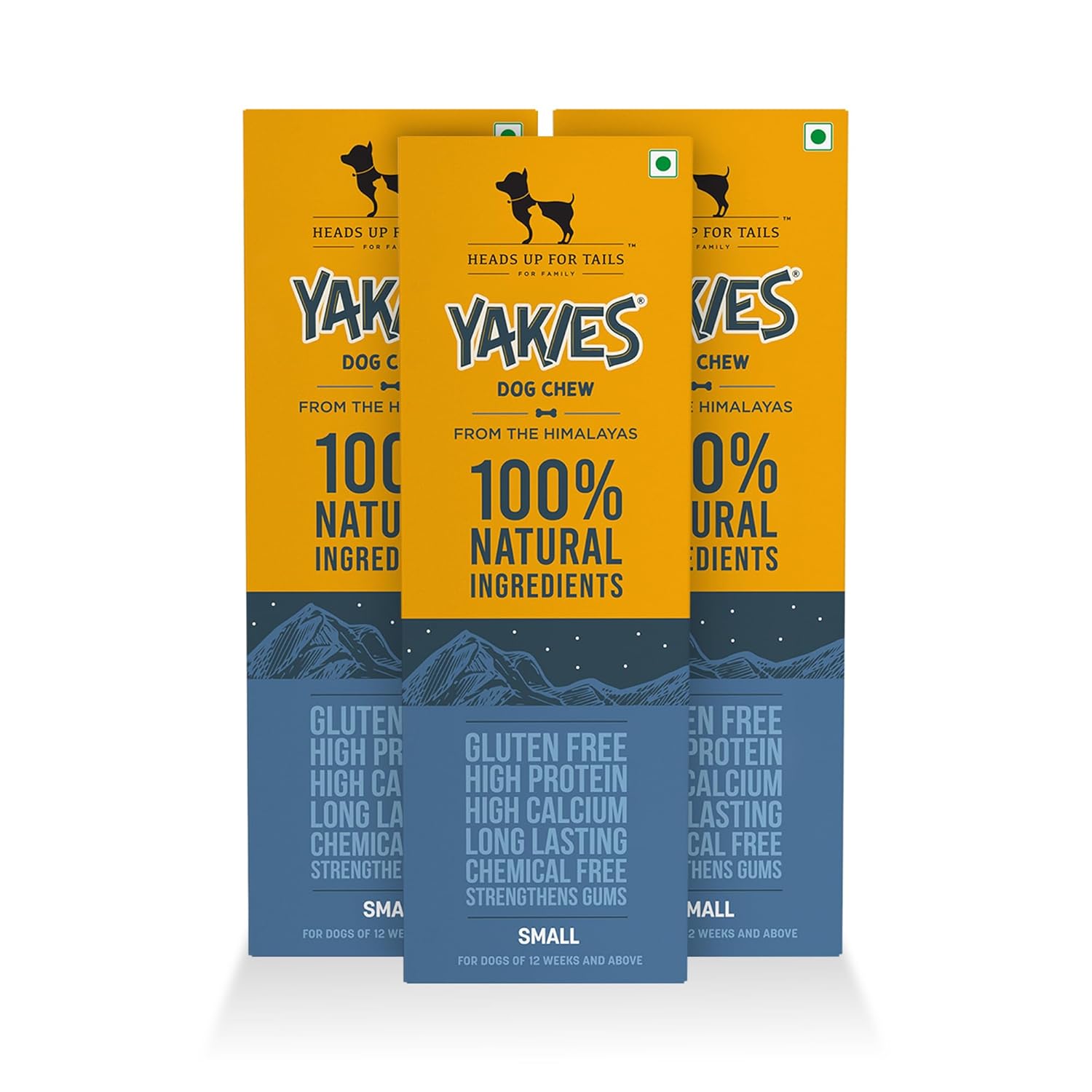 Heads Up For Tails Yakies Vegetarian Natural Dog Chew Bone – Small – 25G Each – Pack Of 3