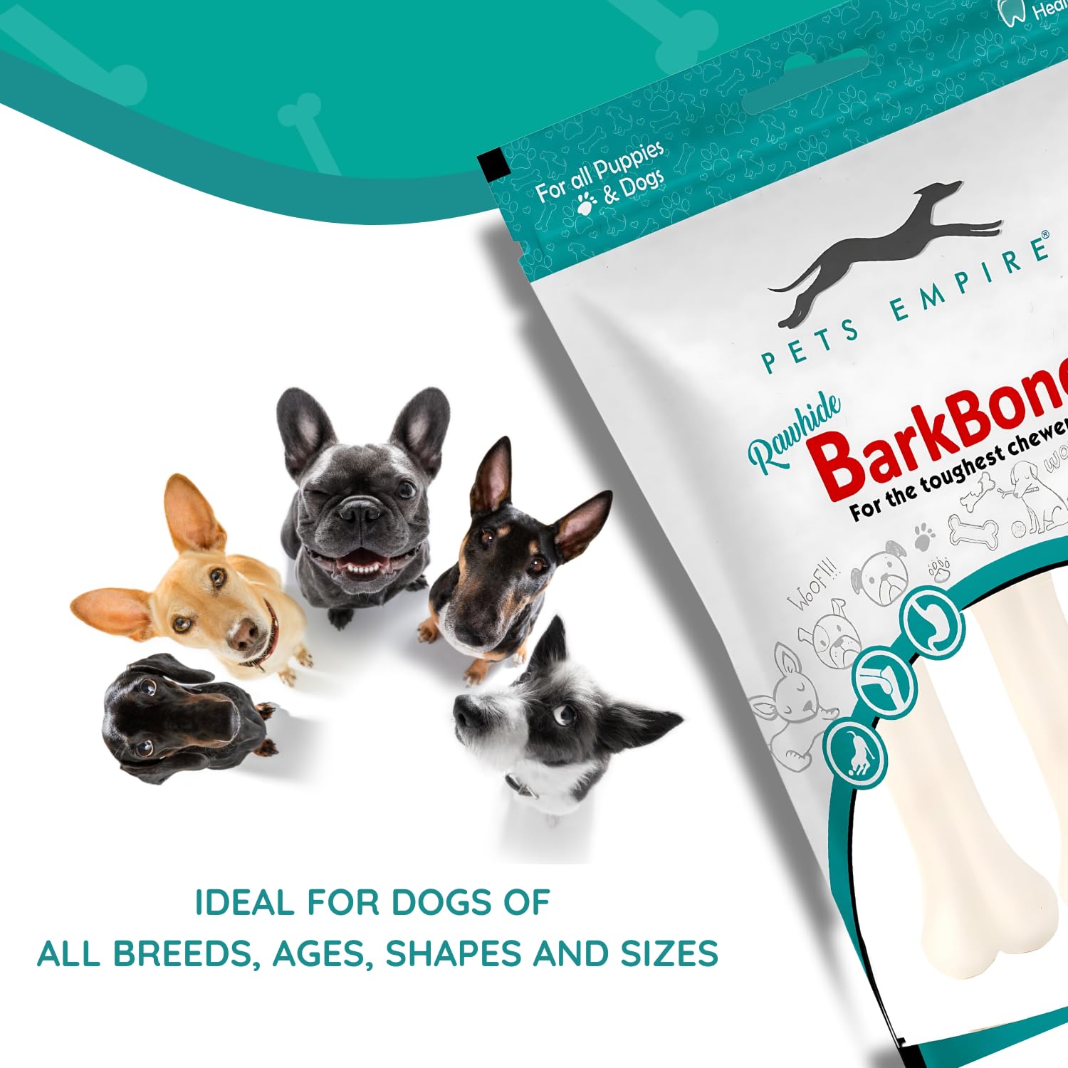 PETS EMPIRE Rawhide Pressed Chew Dog Bone Pack 3 Inches, Chewy Dogs Training and Feeding Treats, Crunchy Chew Calcium Bones, Pet Haddi Treat for Dogs, Pups, Puppies – 3 Kg