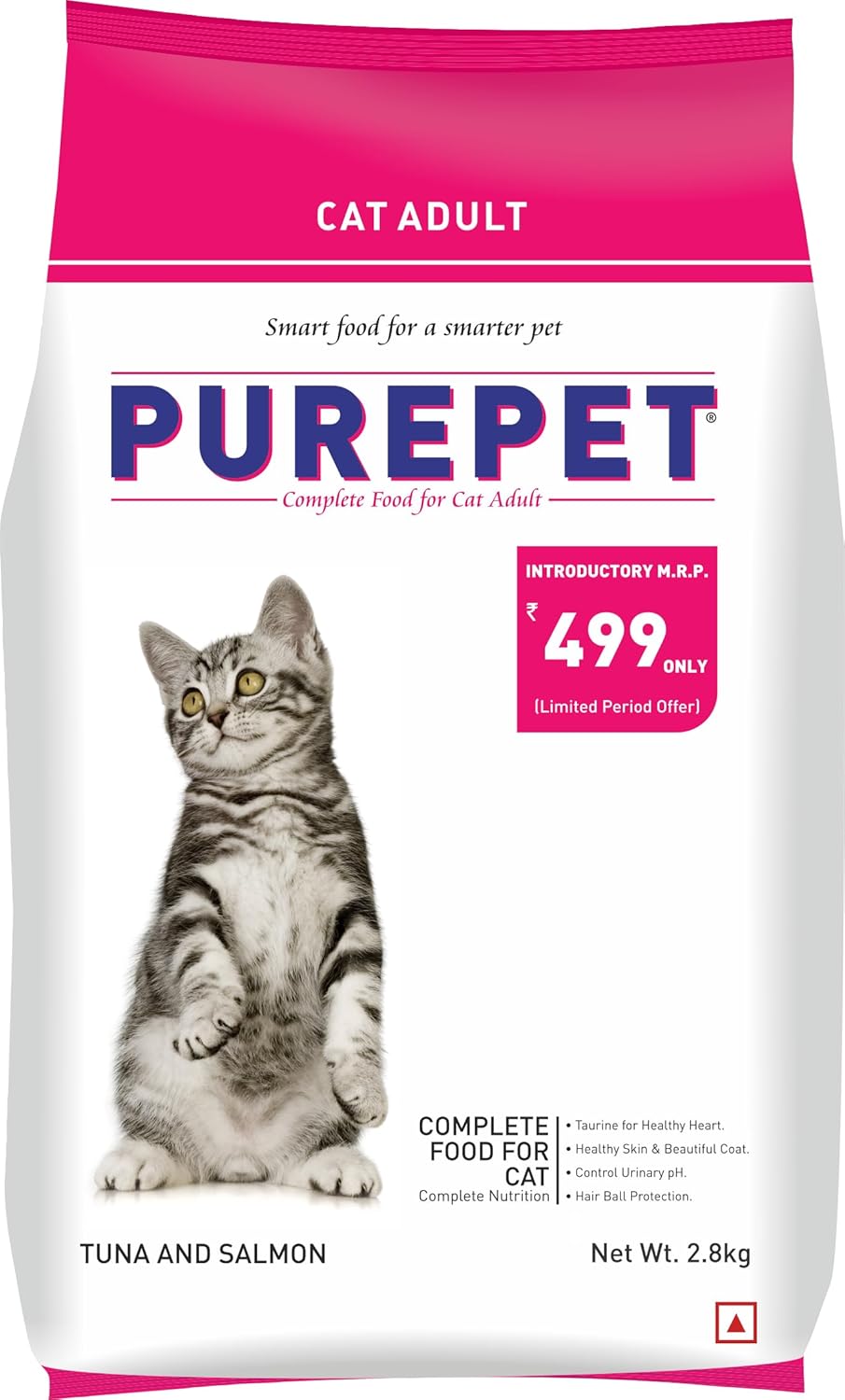 PUREPET Adult Cat Food, Tuna and Salmon, 2.8 Kg,Pellet