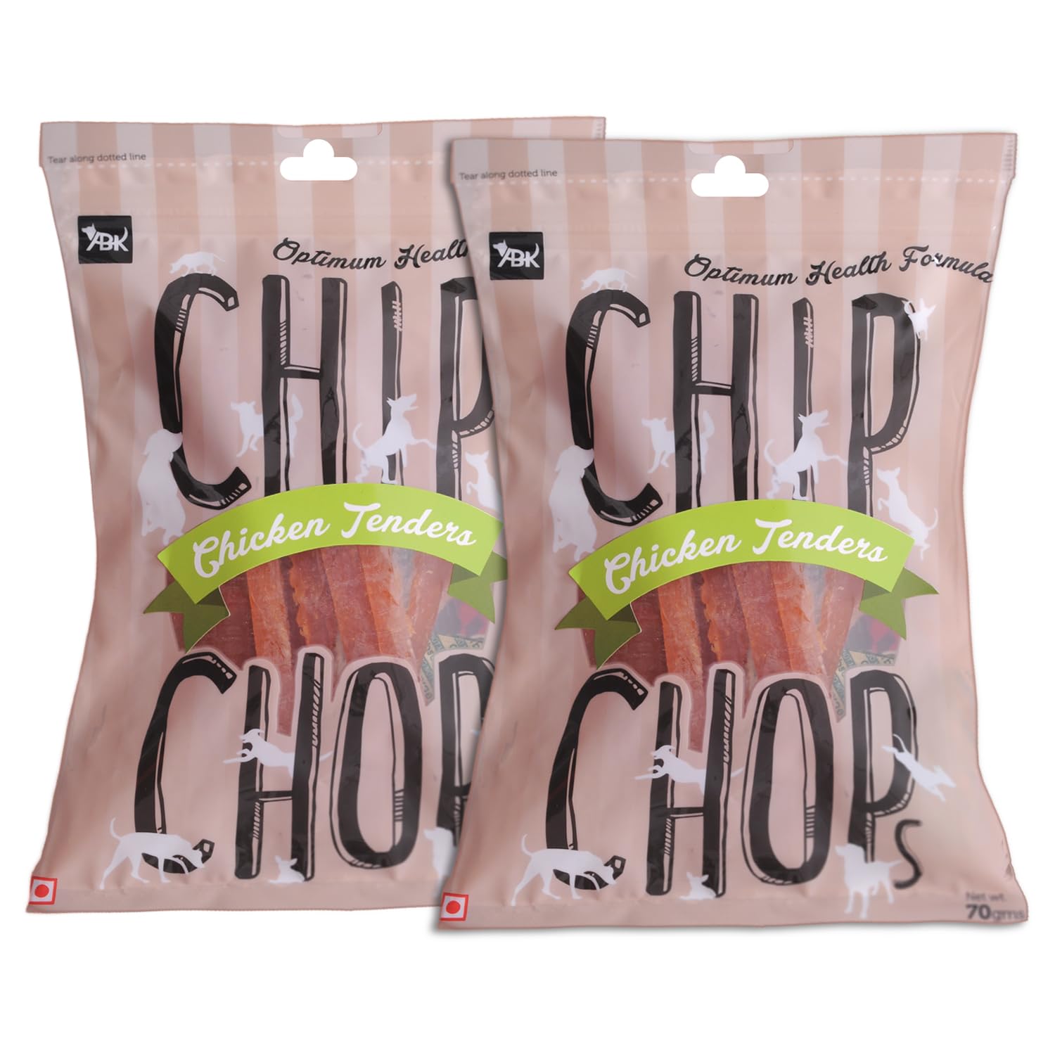Chip Chops Chicken Tenders Slice Dog Treat, Optimum Health Formula, Digestible, Suitable for All Dog Breeds, No Artificial Flavors Added, (Pack of 2) – 140G, All Life Stages, Strips