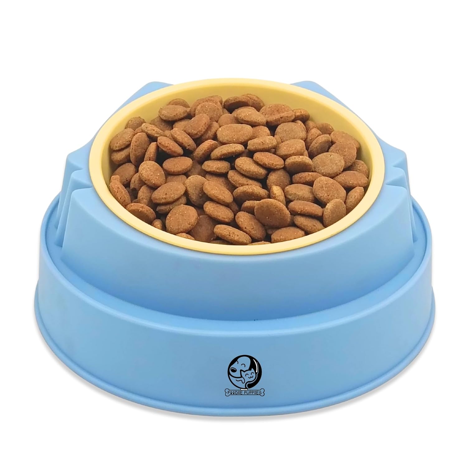 Foodie Puppies Cat Food Bowl, Tilted Food or Water Bowl for Cats and Small Dogs – (Single CutOut Bowl, 350ml), Anti Vomiting, Healthy Cat Bowl for Persian Cat Prevent Tipping Over Plastic Feeding Bowl