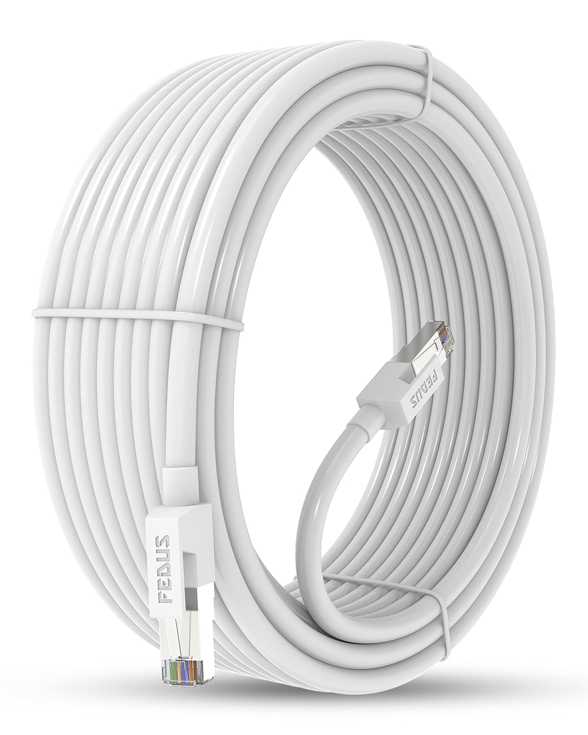 FEDUS Cat6 Ethernet Cable, 1M High Speed 550Mhz 10 Gigabit Speed Utp Lan Cable, Network Cable Internet Cable Rj45 Cable Lan Wire, 6 Wires For Laptop, Pc, Television, Router, Modem – White
