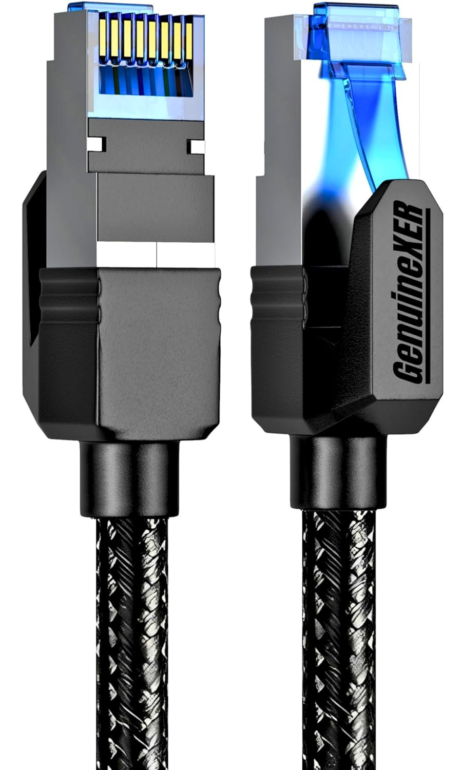 Premium Cat 8 Ethernet Cable Up to 40Gbps 2000MHz | Copper Core + F/FTP Braided High Speed RJ45 Lan Cable | Network Cable For Laptop, PC, Tv, Modem, Router, CCTV & Gaming | 2 Meter, 6.5 Ft