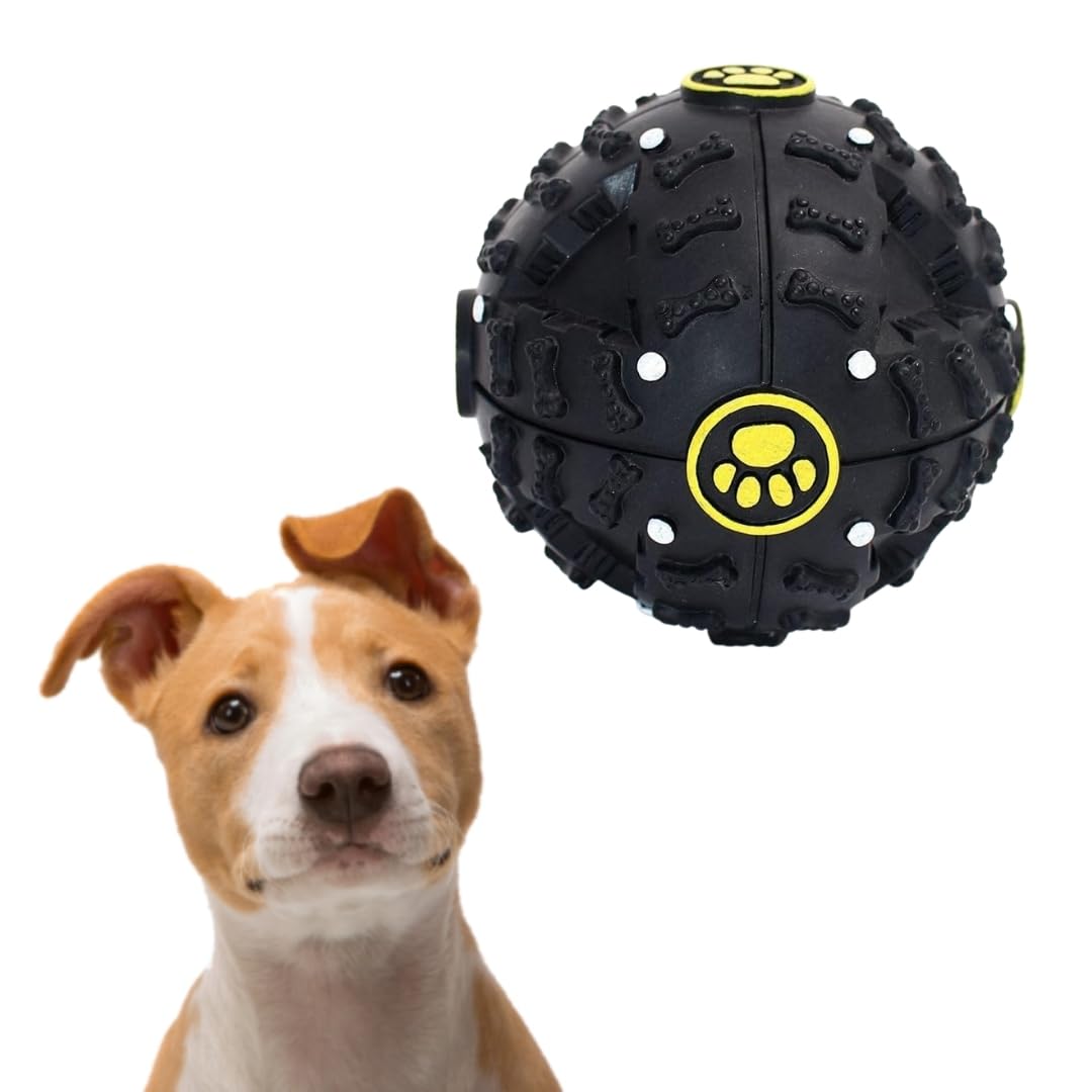 Sage Square Gaint Size Musical Ball Treat Toy, Fun & Festive Pet Toy for Hours of Entertainment, Festive Pet Plaything, Interactive Ball Treat Fun, Stimulating Squeaker Sound, Pet Accessory (Large)