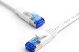 BlueRigger CAT 7 Ethernet Cable Flat Internet Network LAN Patch Cords – Solid CAT7 High Speed Computer Wire/Cable. (10 Feet (3 Meters))