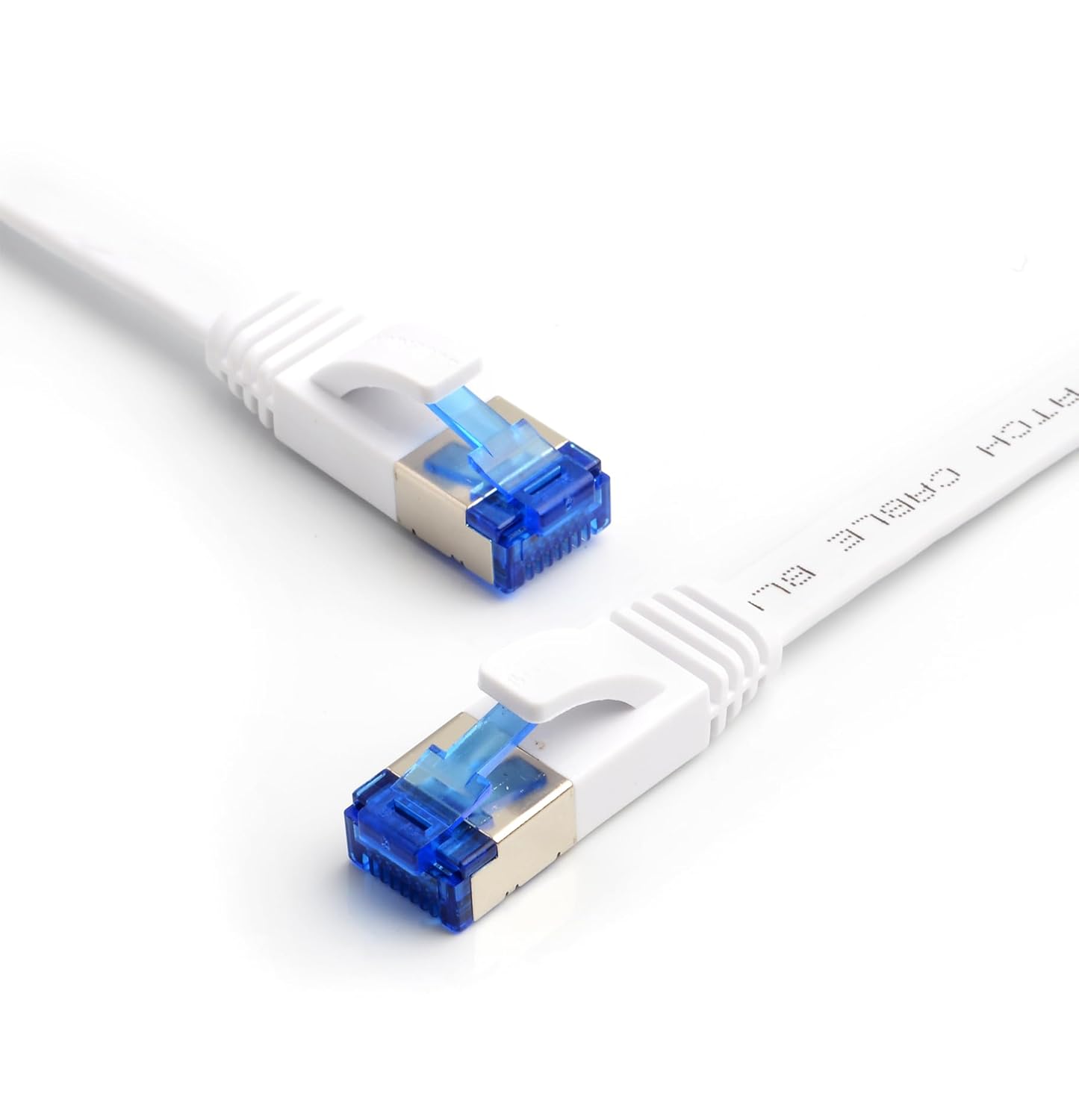 BlueRigger CAT 7 Ethernet Cable Flat Internet Network LAN Patch Cords – Solid CAT7 High Speed Computer Wire/Cable. (10 Feet (3 Meters))