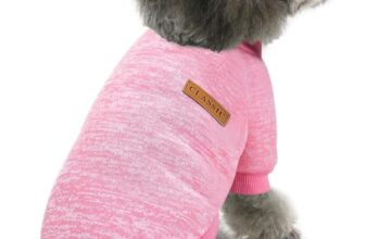 Lulala Dog Classic Knitwear Sweater, Fleece Coat only for Small Dog & Puppies, Warm Pet Dog Cat Clothes, Soft Puppy Customs (Light Pink-6 Inch)