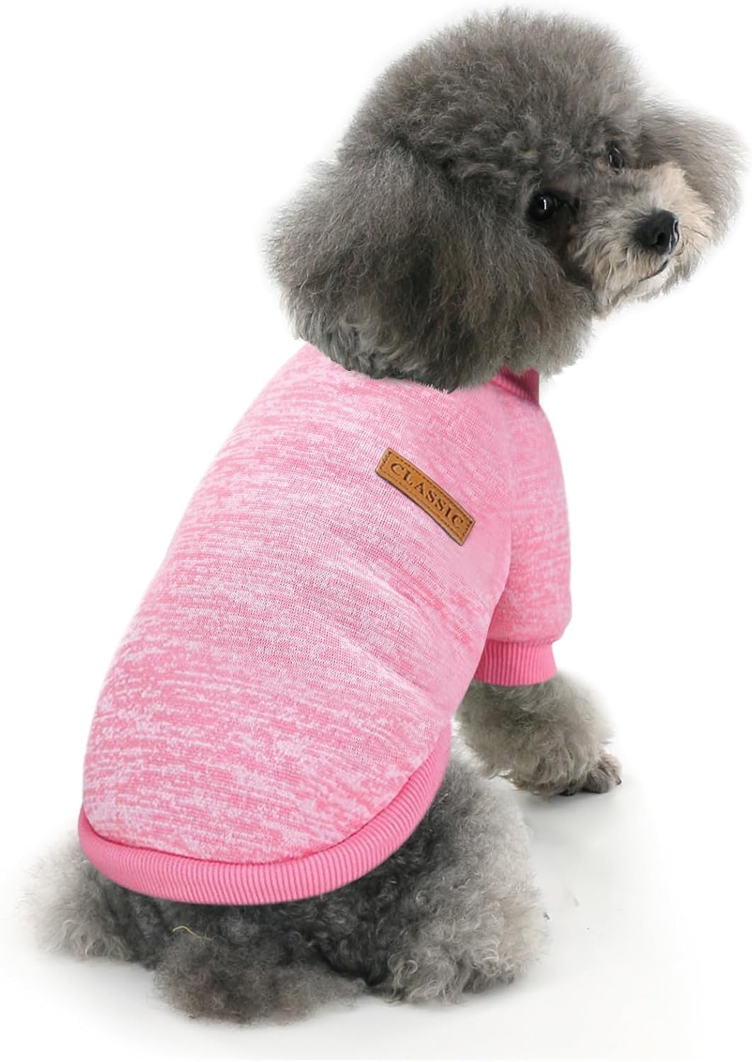 Lulala Dog Classic Knitwear Sweater, Fleece Coat only for Small Dog & Puppies, Warm Pet Dog Cat Clothes, Soft Puppy Customs (Light Pink-6 Inch)