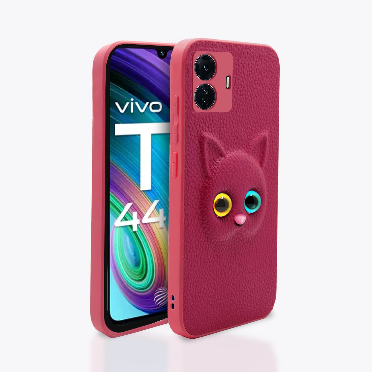 Pikkme Vivo T1 44W / iQOO Z6 44W Back Cover for Girls | Cute Cat Leather Finish | Soft TPU | Case for Vivo T1 44W / iQOO Z6 44W (Pink) Pikkme Vivo T1 44W / iQOO Z6 44W Back Cover for Girls | Cute Cat Leather Finish | Soft TPU | Case for Vivo T1 44W / iQOO Z6 44W (Pink)