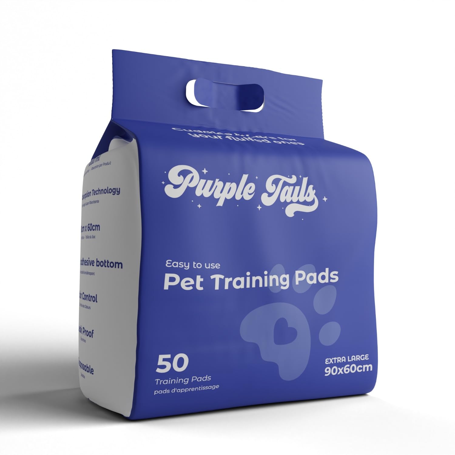 Canada XL Pet Training Pads with Adhesive Tape – Pack of 50 – 8 Layers Super-Absorbent XL Pee Pads for dogs – Built in Pet Attractant, Leakproof – Small, Medium, Large Dogs (50, 90×60 cm)