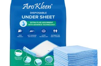 Arokleen Premium Disposable Under Sheet, Extra Fluid Absorbent, 5-Layer Leak Proof Technology, 90×60 cm, 10 Count (1)