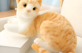 Tickles Musical Cat with Meow Meow Sound Soft Stuffed Plush Animal Toy for Kids Boys & Girls Birthday Gift (Color: Yellow; Size: 28 cm)