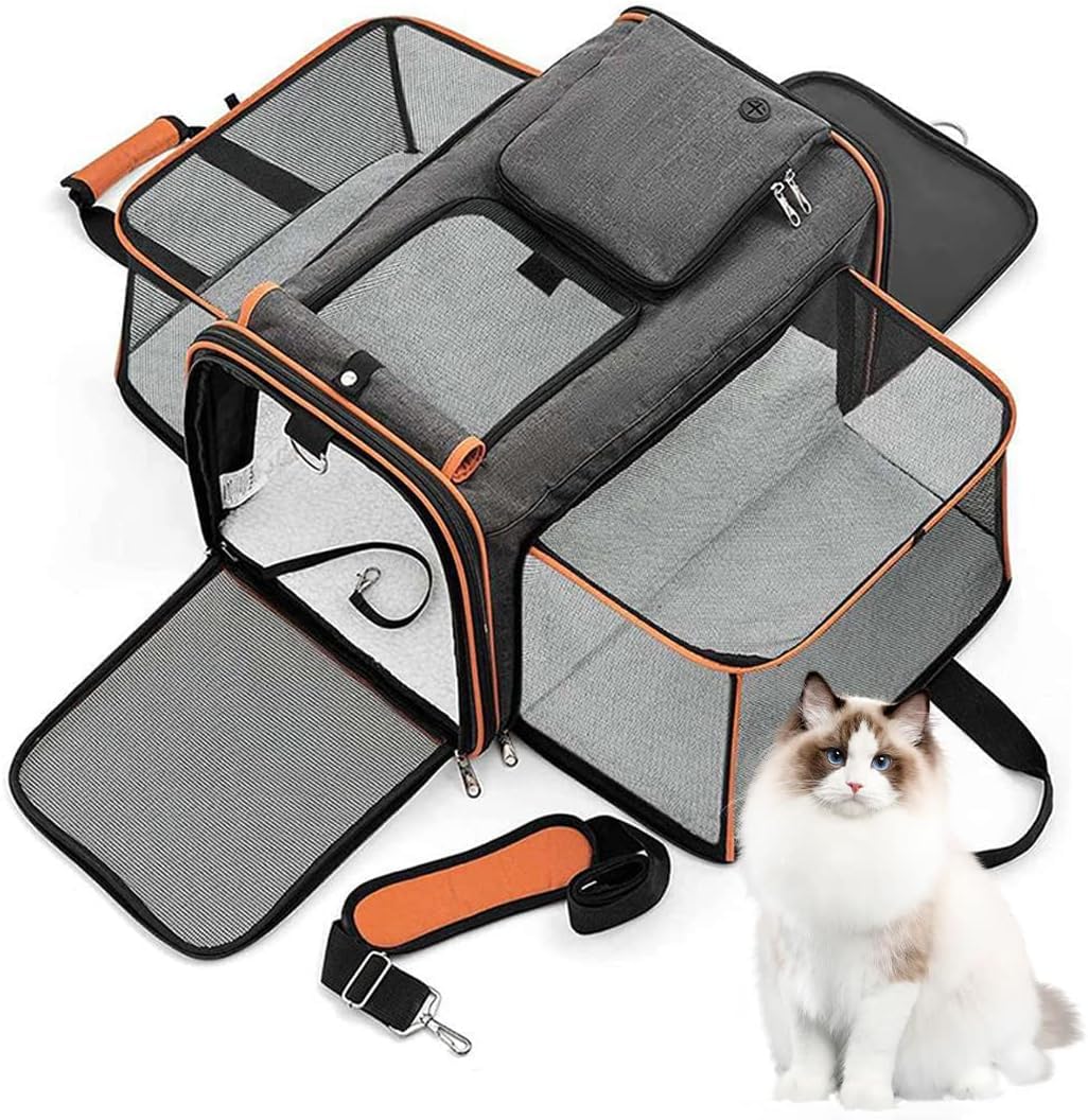 AZOD Pet Carrier Cat Carrier for Small Dogs, Dog Carrier, Cat Kennel, Airline Approved Dog Cat Pet Travel Carrier, Soft- Sided Pet Travel Carrier for Cats Dogs, Portable Foldable Pet Bag