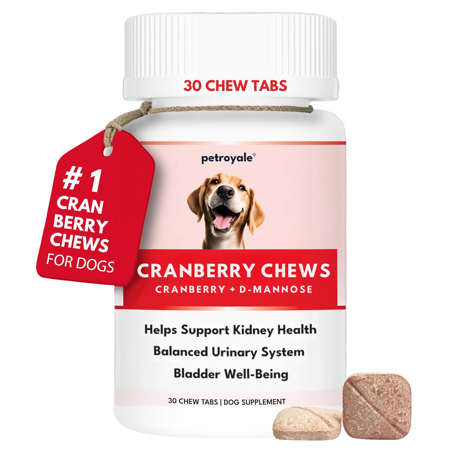 Petroyale Cranberry Chews for Dogs – Dog UTI Health Supplement – Better Urinary Tract & Bladder Function – Antioxidant, Anti-Inflammatory – for Dogs of All Breeds | 30 Chews