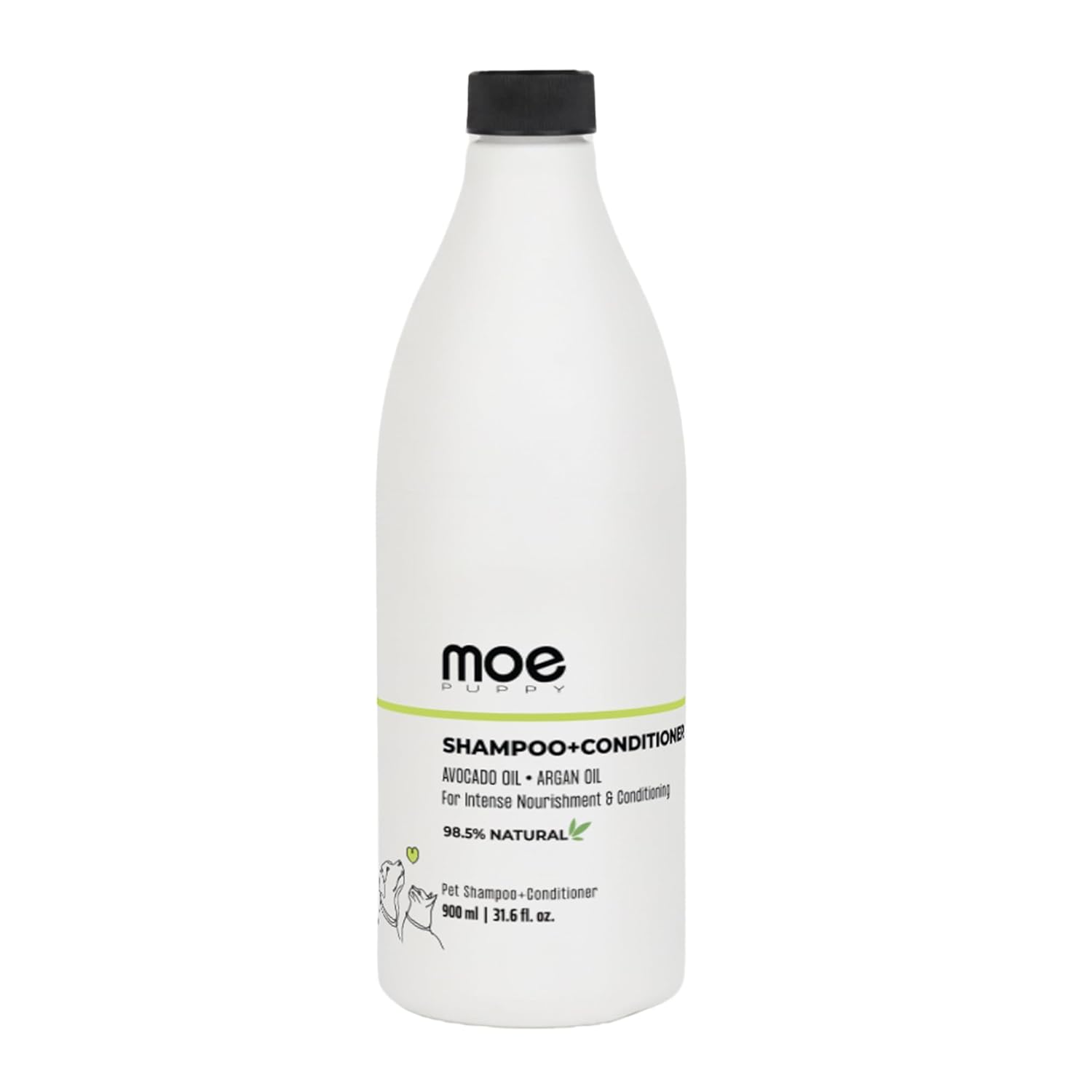 Moe 2-in-1 Shampoo & Conditioner | Sulfate & Paraben-Free | Conditioner for Dogs & Cats (900 ML)