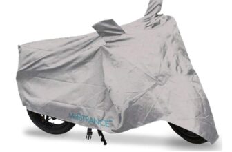 Autofurnish Universal Motorcycle Cover with Mirror Pockets (Silver)