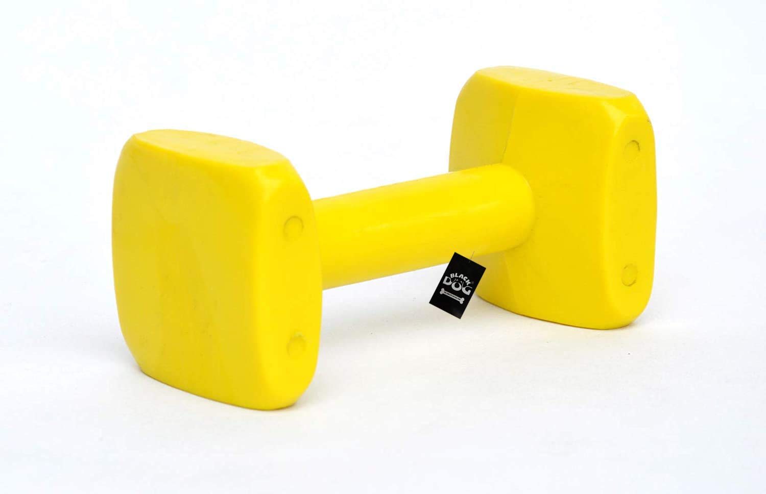 Black Dog Interactive Plastic Dumbbell Dog Chew Toy – Color May Vary (Large)