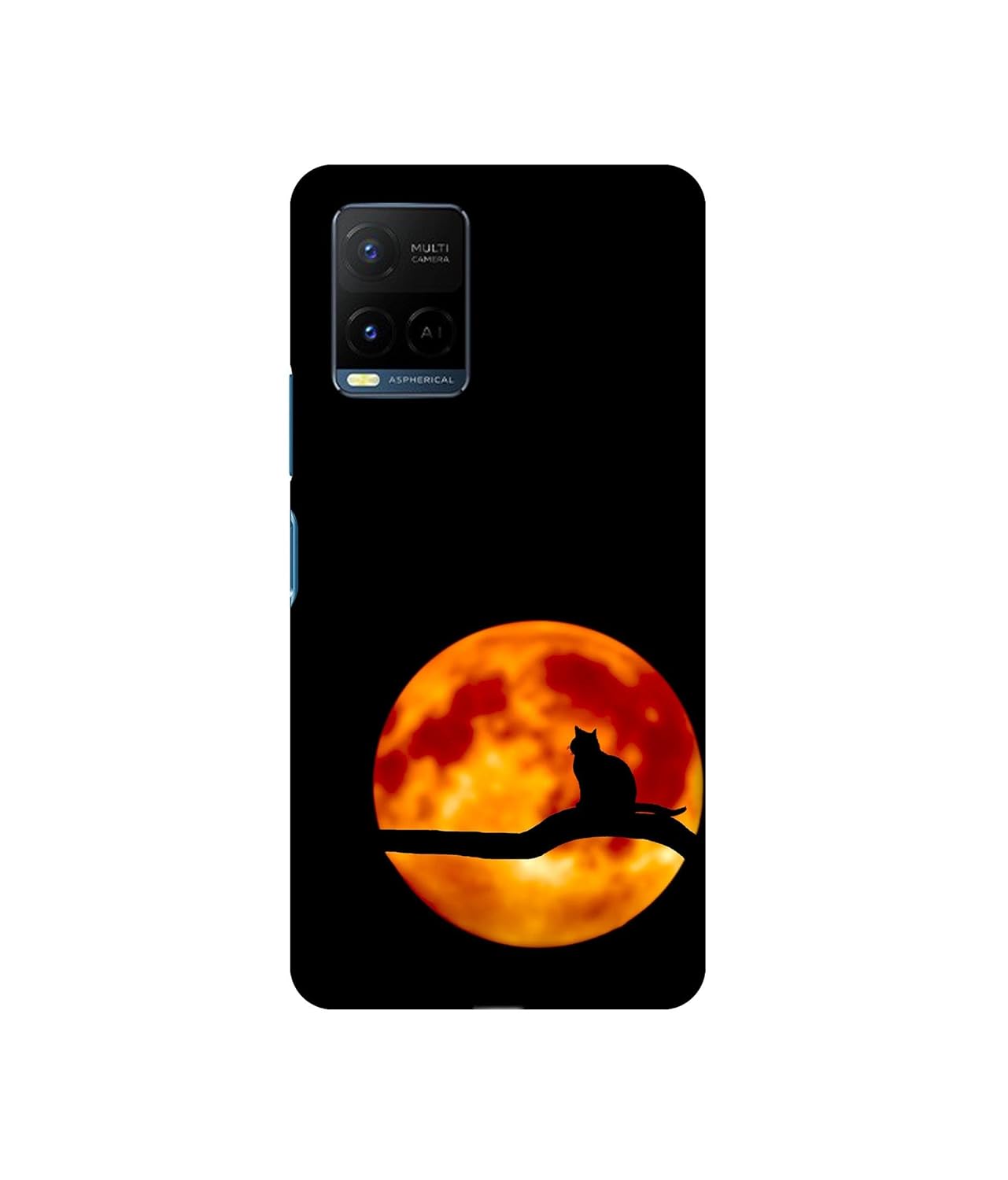 Amazon Brand – Solimo Designer Dark Black Cat 3D Printed Hard Back Case Mobile Cover for Vivo Y21
