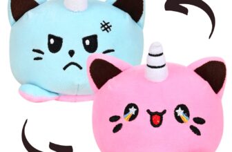 DIKANG Reversible Cat Plushie Soft Toys for Kids | Kids Soft Toy, Baby Toys, Birthday Gift for Girls and Boys | Plush Soft Toys for Kids (15 cm, Reversible Cat (Pink/Sky Blue))