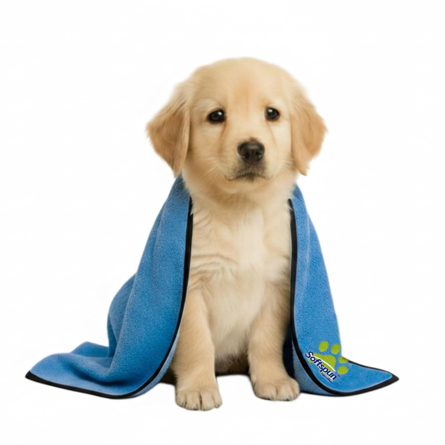 SOFTSPUN Microfiber Pet Towel 40x60cms 1pcs 380gsm Sky Blue! Ultra-Absorbent for Drying Pets Quickly. Quick-Drying, Machine Washable, Ultra-Soft for Small Dogs & Cats of All Breeds.