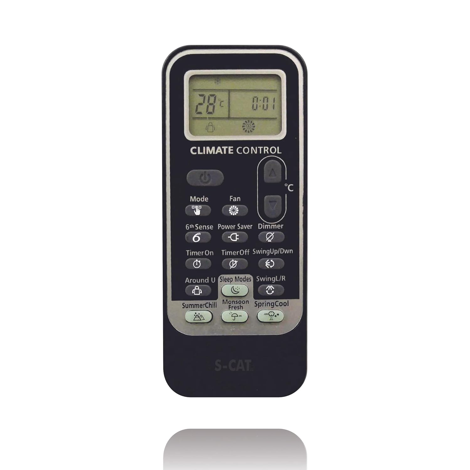 S-CAT Compatible with Whirlpool AC Remote Control Climate Control Model DG11J1-52 (No Backlight) 192 Suitable for Split/Window AC (Match Old Remote Exactly, for Any Issues Contact Customer Care