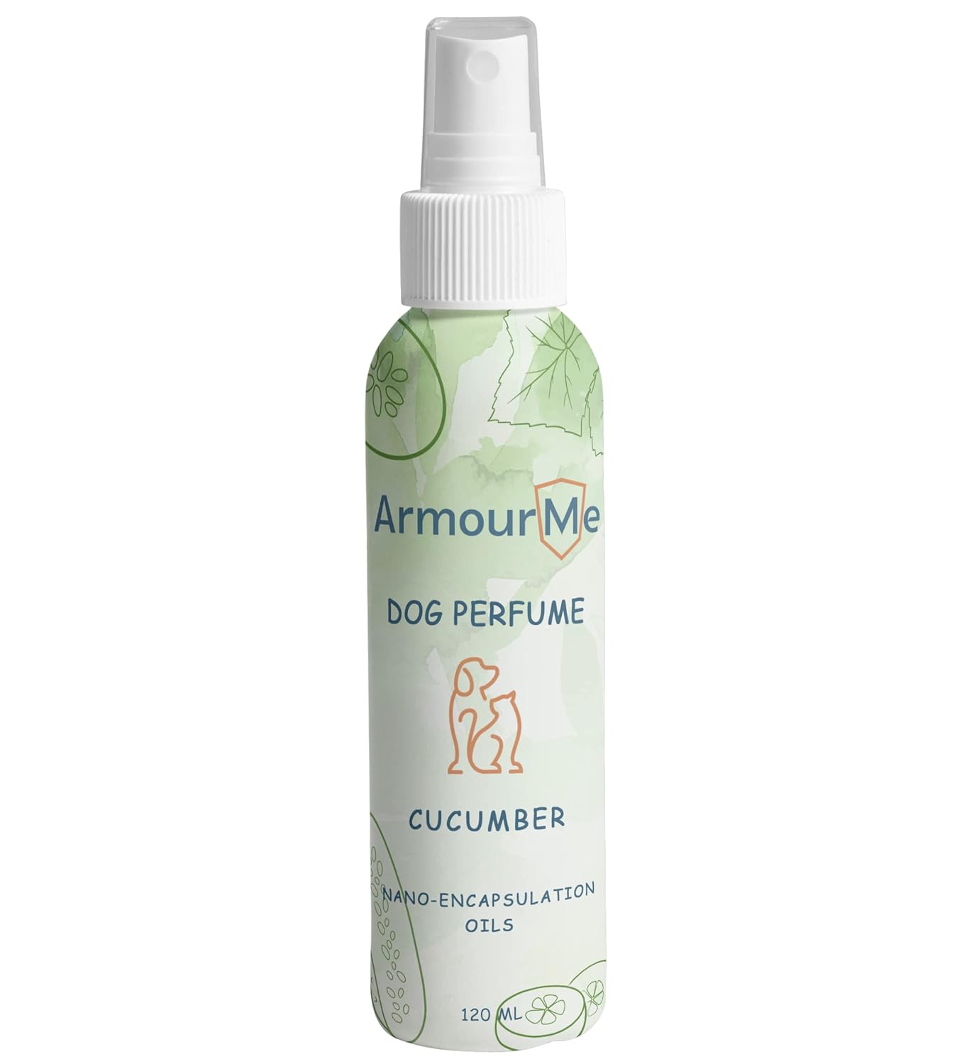ArmourMe Dog Perfume Spray | Waterbased | Natural Deodorizer for Dogs | Eliminates Dog Odors for Smelly Dogs, pH Balanced, Free from Sulfates and Parabens. (120 ML, Cucumber)