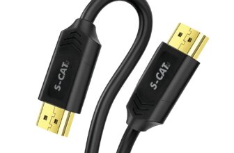 S-CAT HDMI Cable 2.1 with Ethernet, 8k@60Hz, 4K@120Hz UHD Resolution, (9.8ft/3M), 48 GBPS Transmission Ultra High Speed, Dolby DTS, eARC, 3D,Male-to-Male,Compatible with All HDMI-Enabled Devices