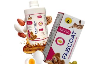 Tail & Collar Club FABCOAT Omega 3 6 9 Supplements for Dogs/Cats with Multivitamin for Healthy Skin and Reduce Shedding -400ml