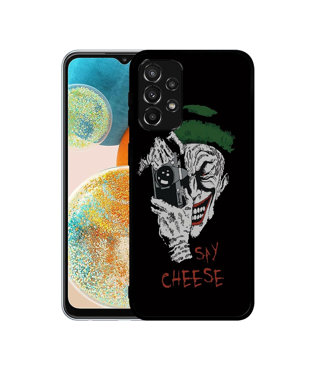 Casotec Joker Say Cheese Design Premium 2D Printed Metal Back Case Cover for Samsung Galaxy A23 4G / A23 5G