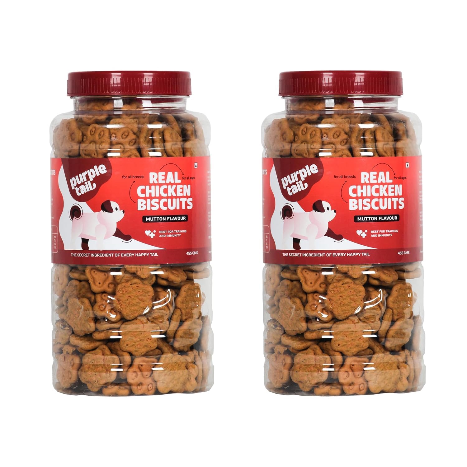 Mutton Flavour Dog Biscuits | Healthy Crunchy Treats for Puppies & Adult Pets | Suitable for All Breeds | Total 910 g Pack (Buy 455 g & Get 455 g Free)