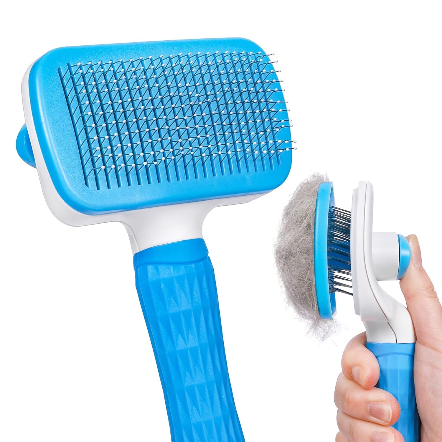 Tails Self Cleaning Slicker Pet Grooming Brush | Pet Cleaning Tool Suitable for All Pets | (Square Brush)