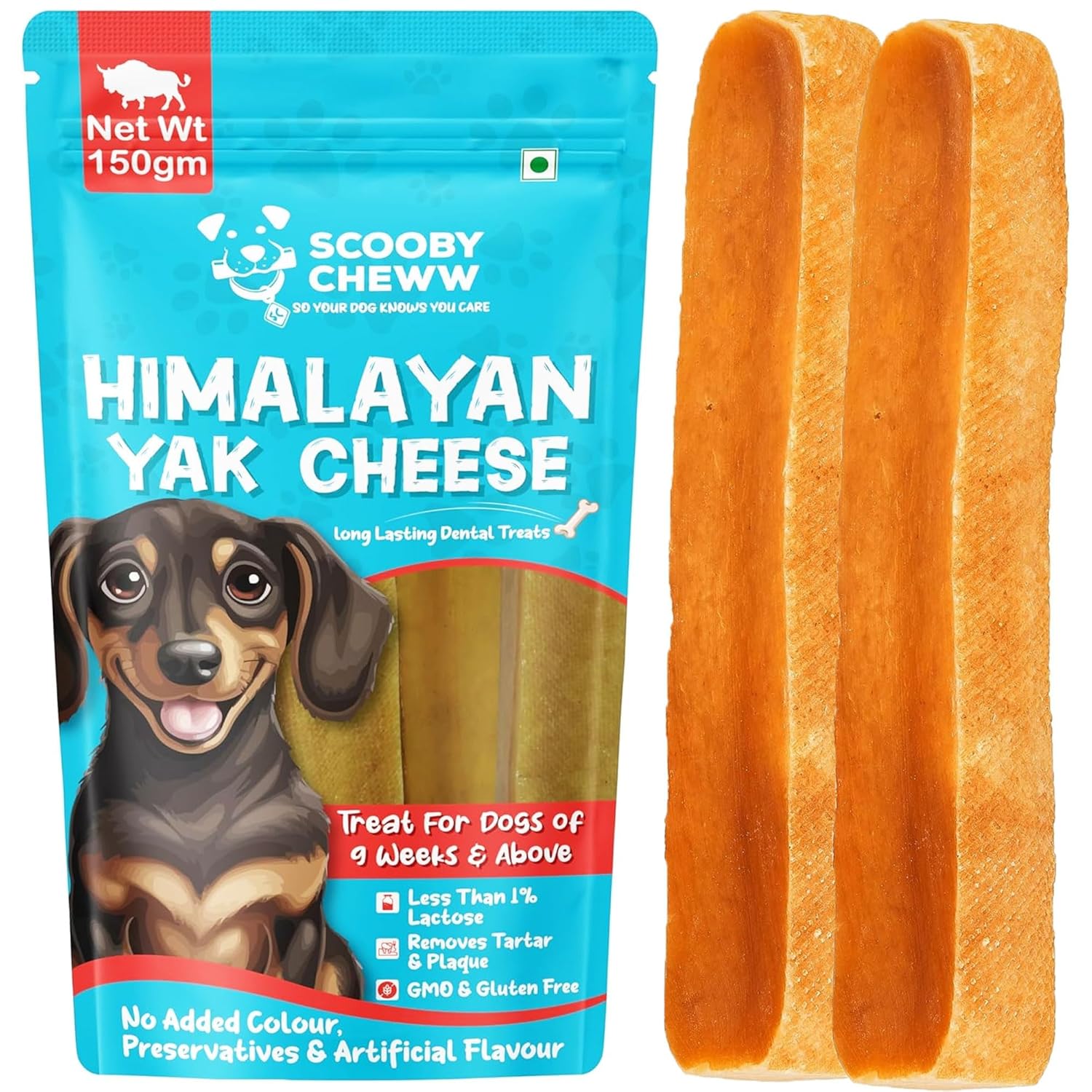 Himalayan Yak Cheese – A Scooby Cheww Product, 100% Veg and Natural Yak Chew, Protein & Calcium Rich Dental Hygiene Dog Treat, Delicious and Nutritious Dog chew for All Breed, 150gm