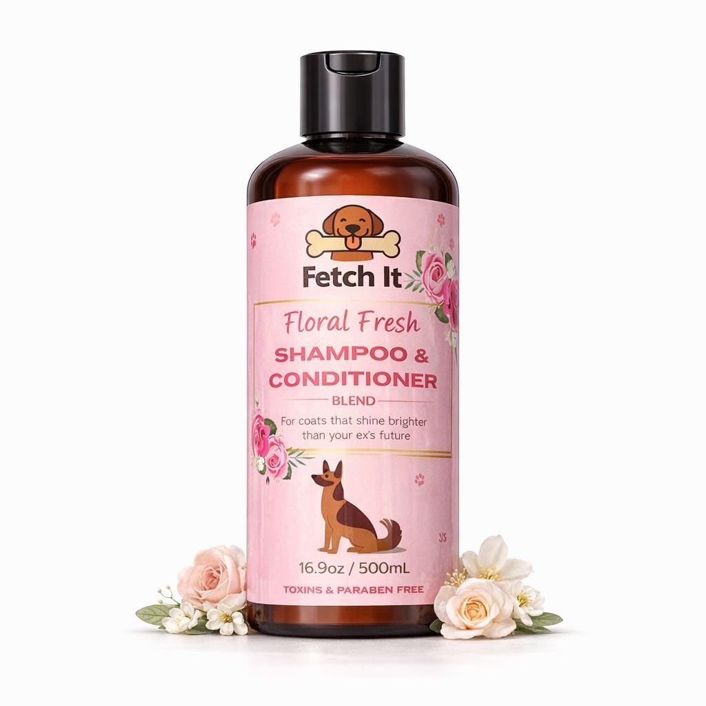 Shampoo & Conditioner Blend for Dogs & Cats Smooth and Silky Hairs (500 ml) (Floral Fresh)